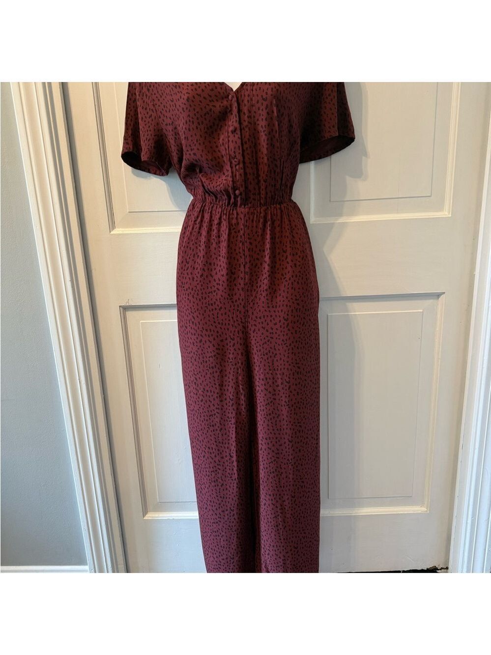 Rails Burgundy V-Neck jumpsuit
